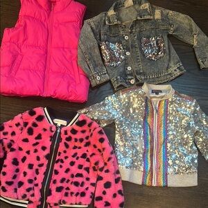 Girls sequin/fur flashy jacket bundle ⭐️